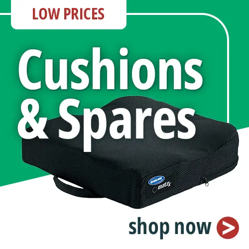 Wheelchair cushions and spares department.