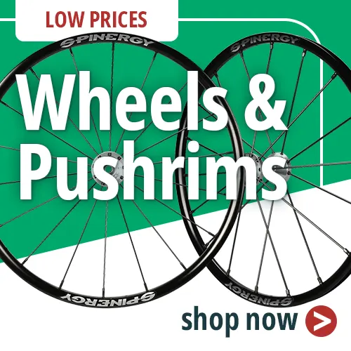 Wheelchair wheels and pushrims department.